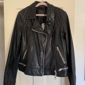 All Saints Ladies CONROY Leather Biker Jacket US8